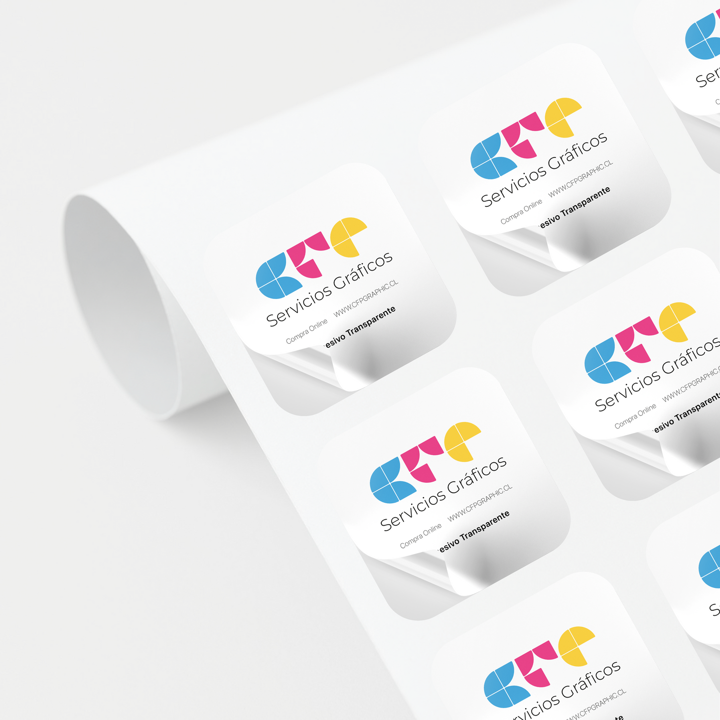 Sticker Cuadrado Transparente